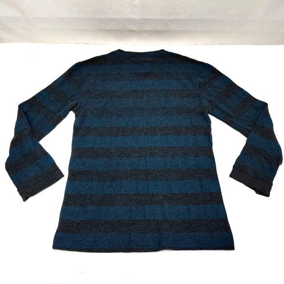 Southpole Striped Long-Sleeve Thermal Shirt Large Embroidered "SP" Logo Crewneck - Picture 2 of 8